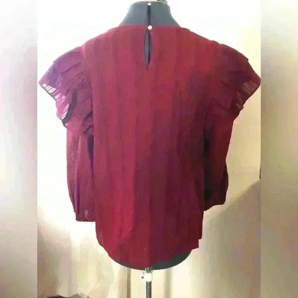 Universal Thread Puffed Flared Sleeve Burgundy? Deep Red Blouse Top Women XXL - Picture 5 of 8